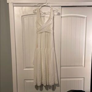 Lulu's Elegant White Backless Dress